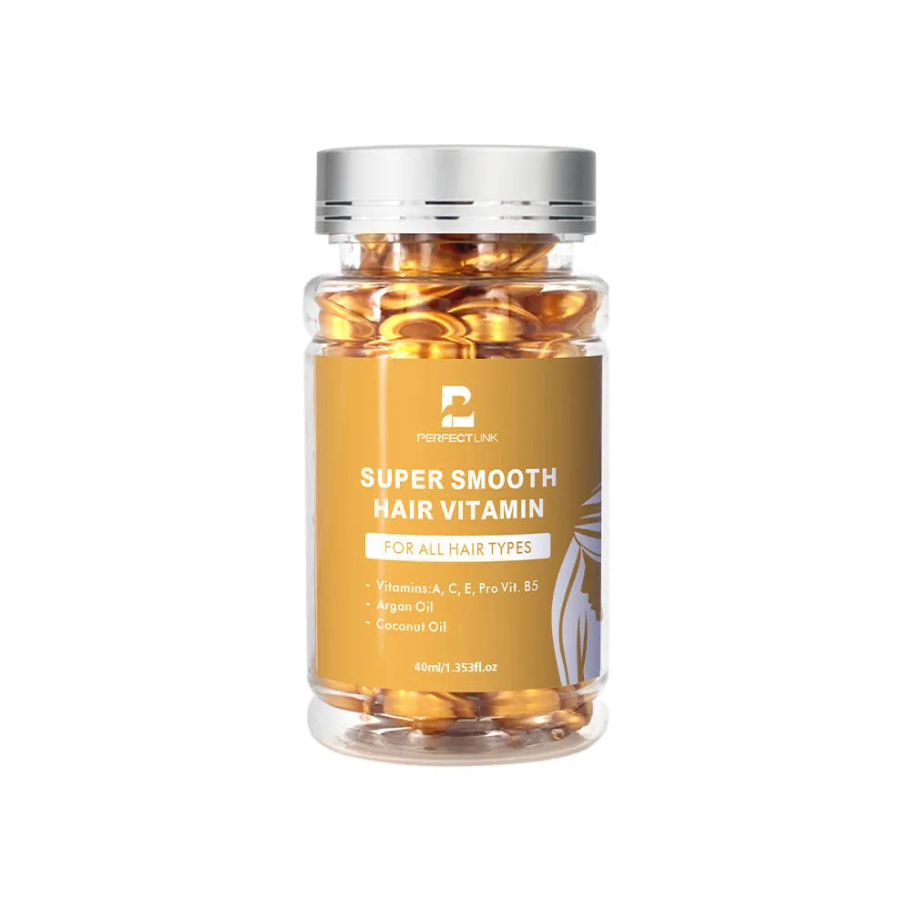 40ml Vitamin Nuts Hair Care Essential Oil bottle in one of six colour options: Red, Purple, Gold, Blue, Yellow, or Pink.
