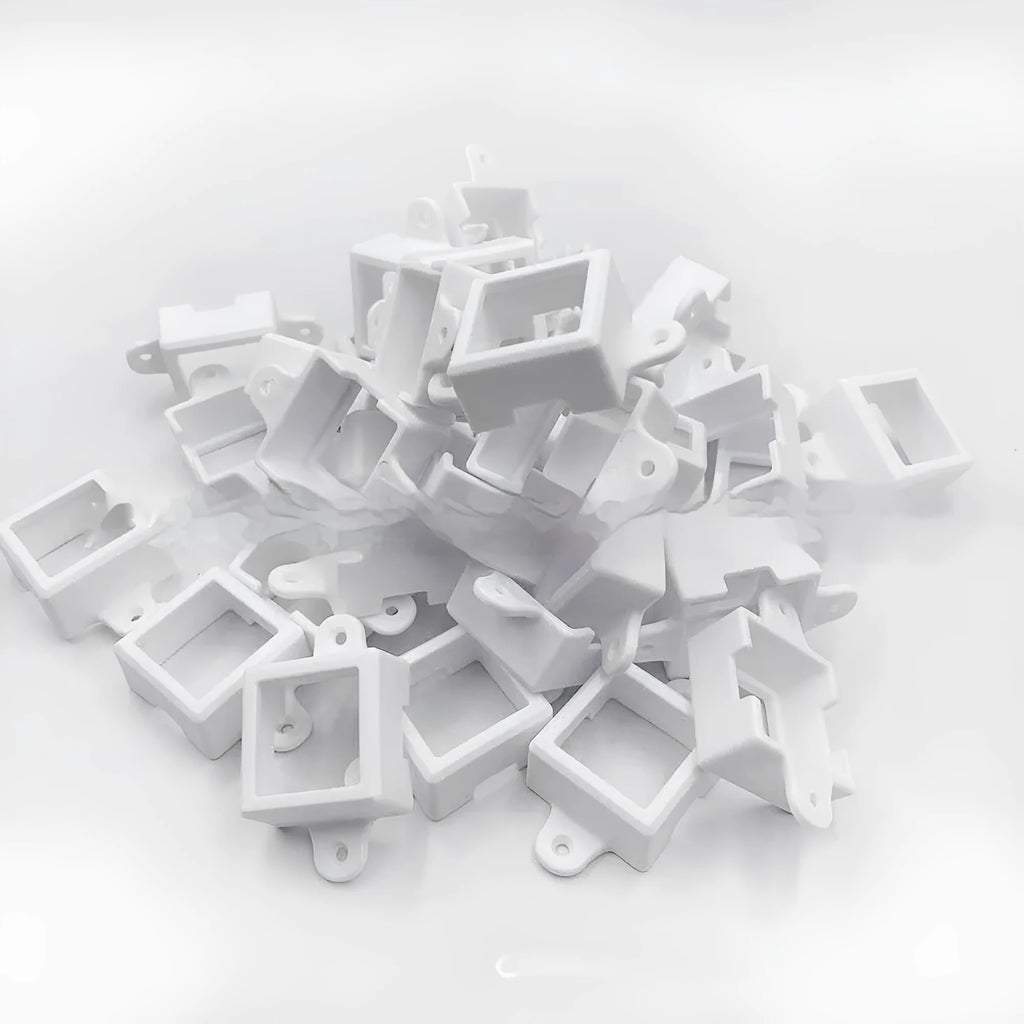 White plastic LED light protective lampshade showing its 1.7cm by 6cm dimensions.