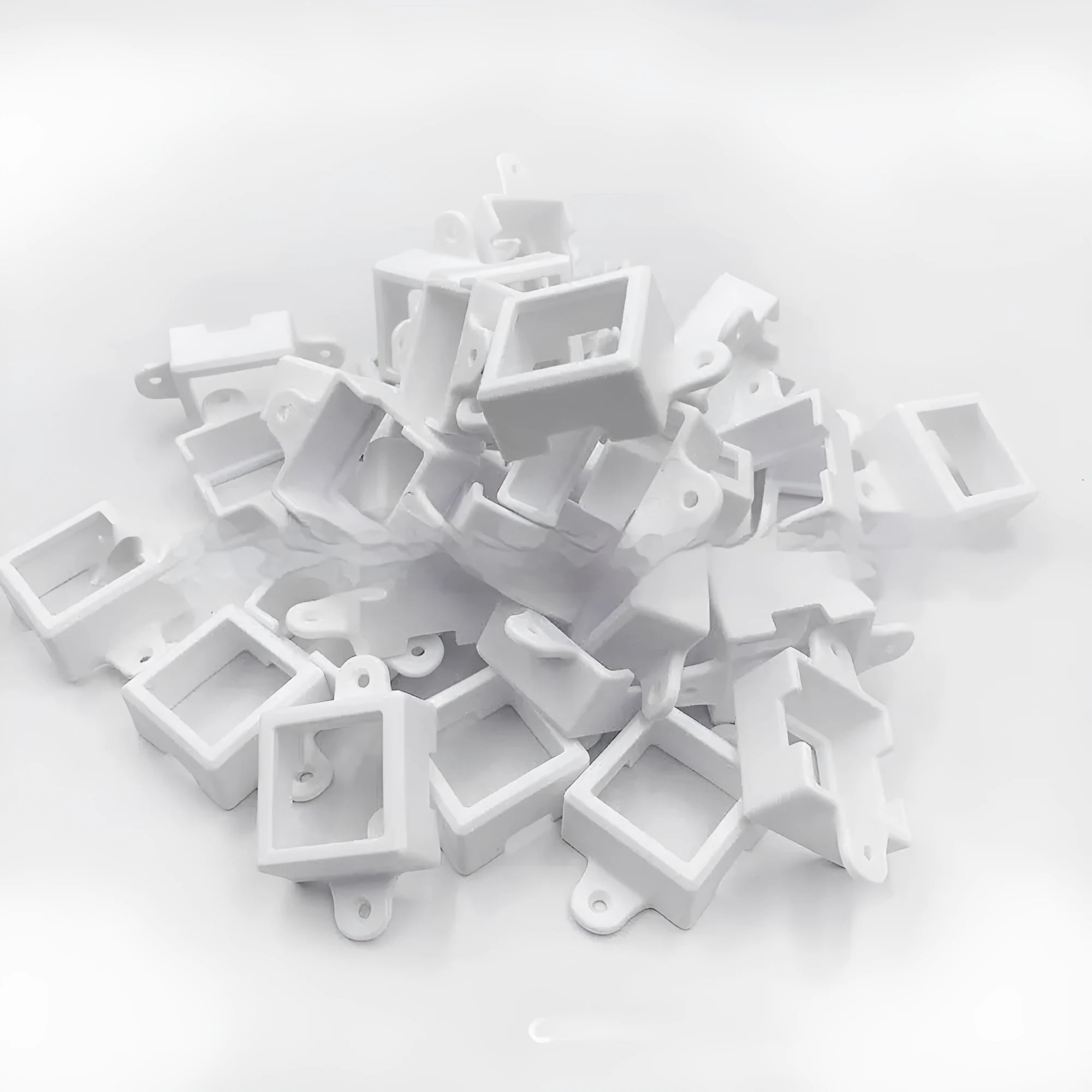 White plastic LED light protective lampshade showing its 1.7cm by 6cm dimensions.