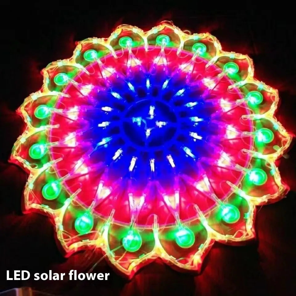 Christmas festival outdoor decorative string lights with four colour theme options including peacock lamp and sunflower designs