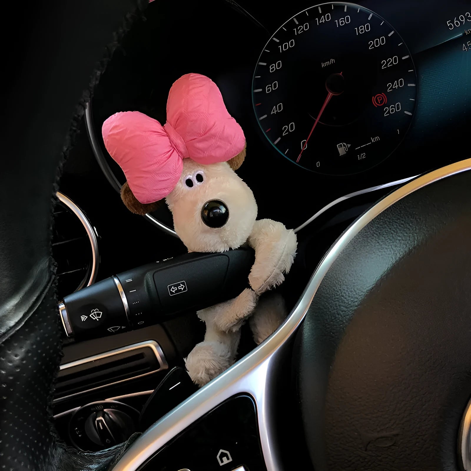 Cotton cartoon dog car ornament for dashboard decoration and pregnant passenger cover