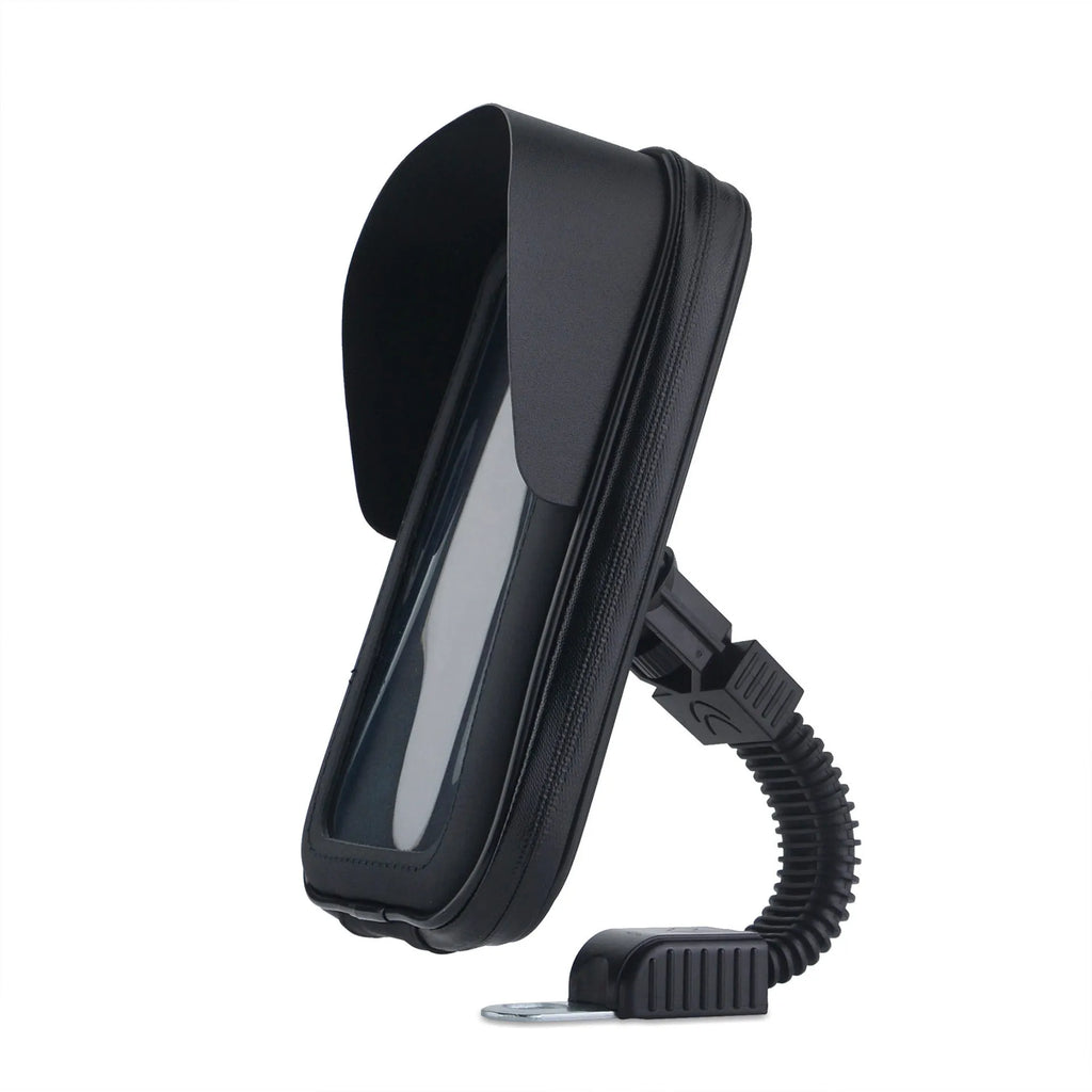 XL 6.5-inch bicycle waterproof phone bag with PU leather construction mounted on handlebars