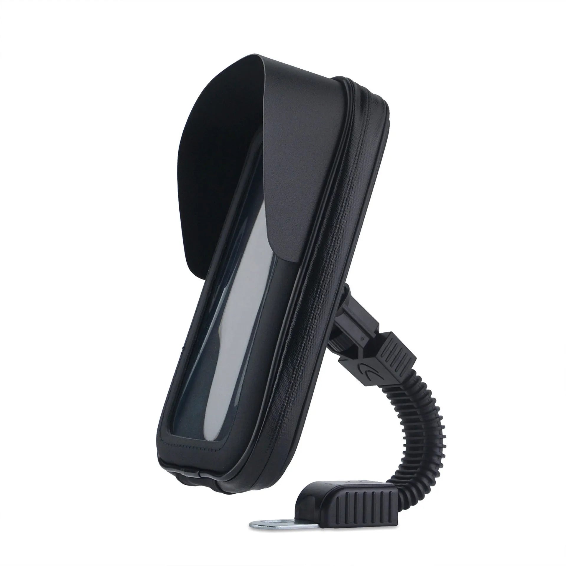 XL 6.5-inch bicycle waterproof phone bag with PU leather construction mounted on handlebars
