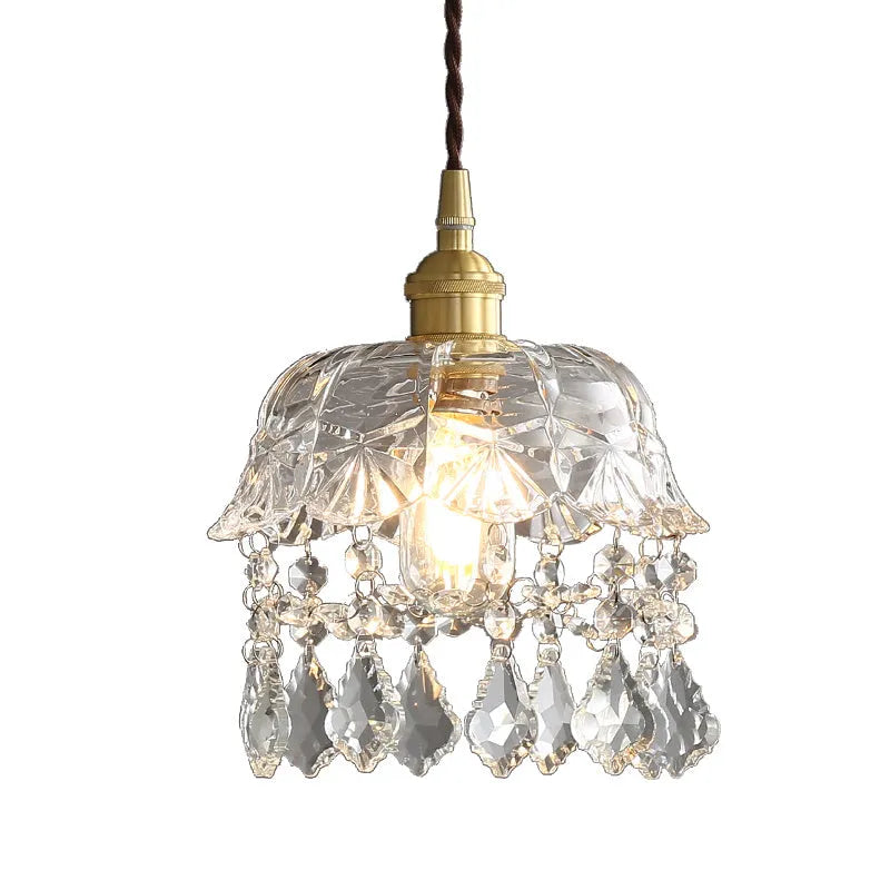 Modern crystal glass ceiling lamp with warm light for porch corridor bedside
