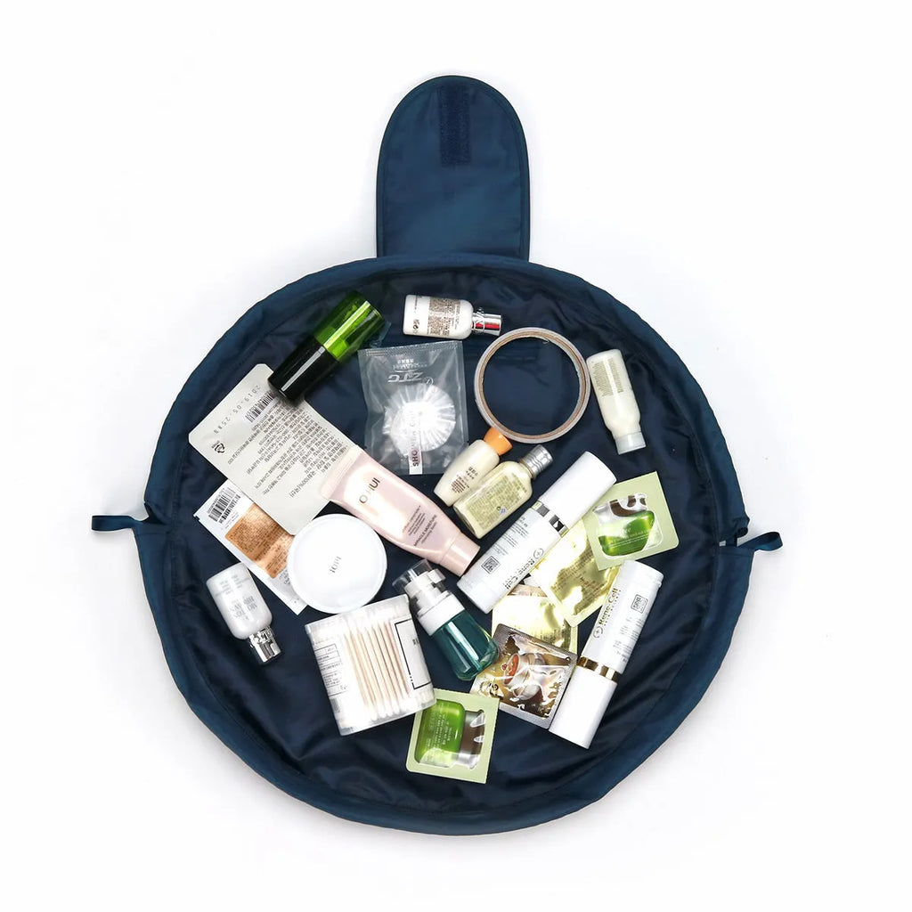 Large capacity waterproof polyester drawstring makeup bag in Korean style, available in multiple colours for travel and home storage