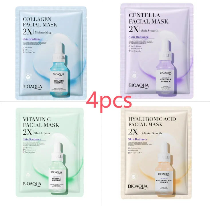 Collagen and hyaluronic acid face sheet mask set with 30g gel formula