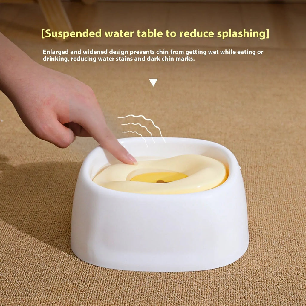 Anti-tumble dog keep dry mouth floating bowl in PP material with 1500ml capacity, shown in simple floating bowl colour