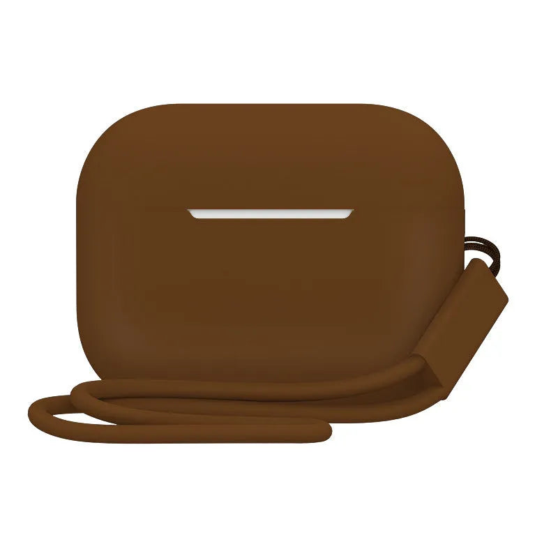 AirPods Pro 2 silicone protective case with attached lanyard in various solid colour options