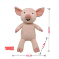 Pink pig plush doll 30cm tall soft stuffed toy with PP cotton filling on white background