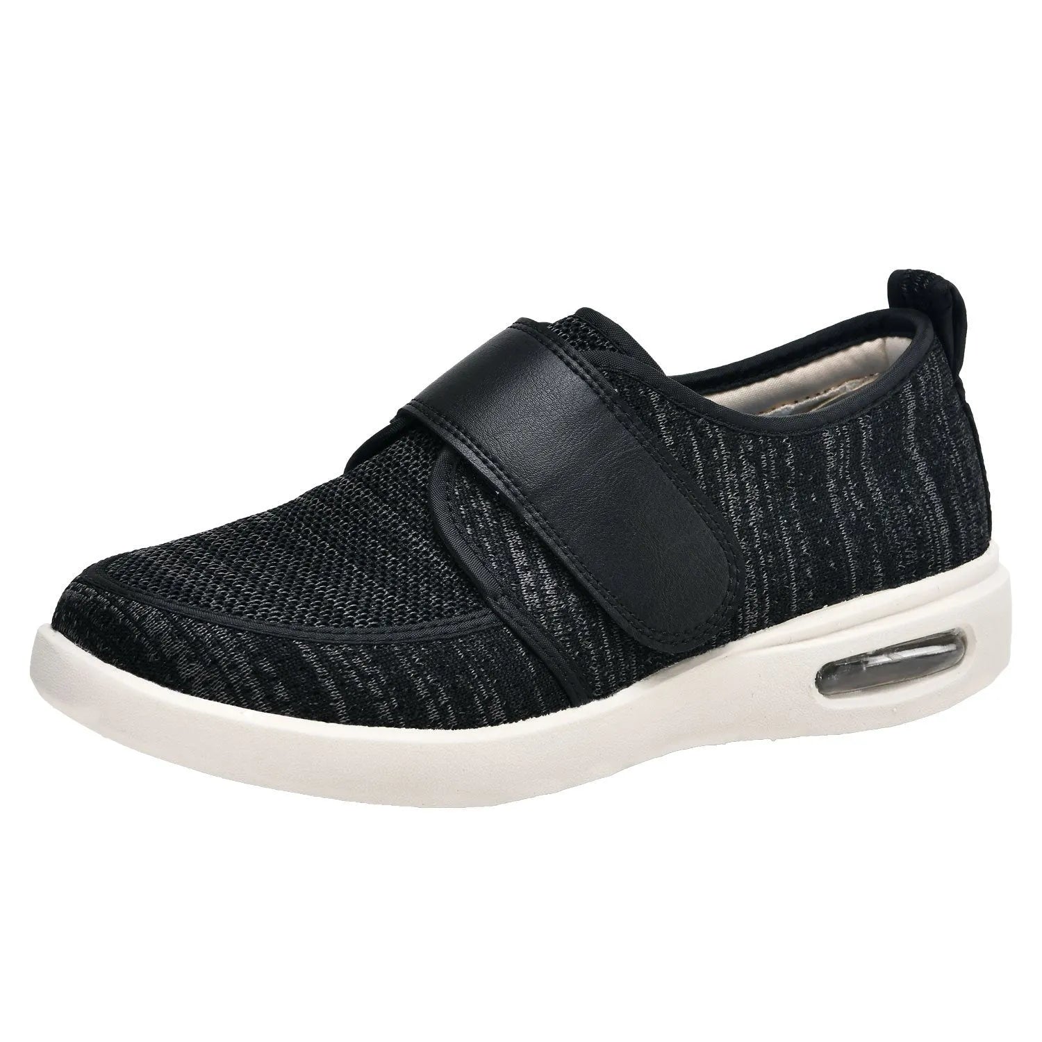 Men's Velcro casual shoes black mesh upper low heel round toe autumn winter footwear