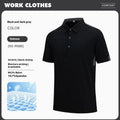 Loose-fit nylon T-shirt with a stand-up collar and colour stitching detail on the front.