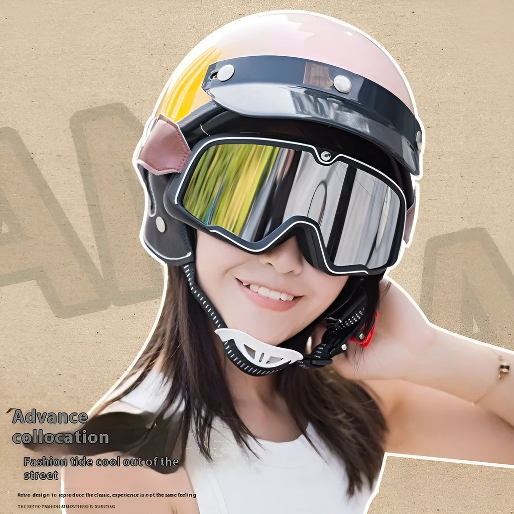 3C certified ABS electric motorcycle helmet shown in various colour options including grey, white, black, red, and multicolour.