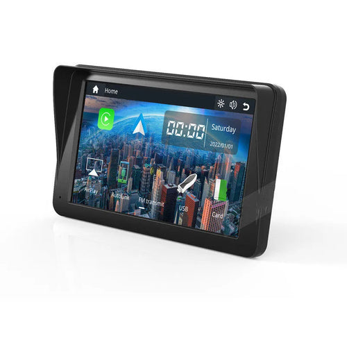 7-inch portable car smart display with wireless Carplay mounted on windshield