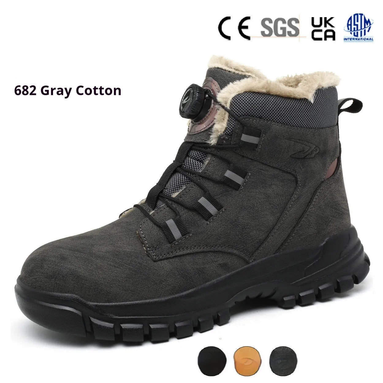 Lightweight labour protection safety shoes with leather upper and rubber sole in multiple colour options