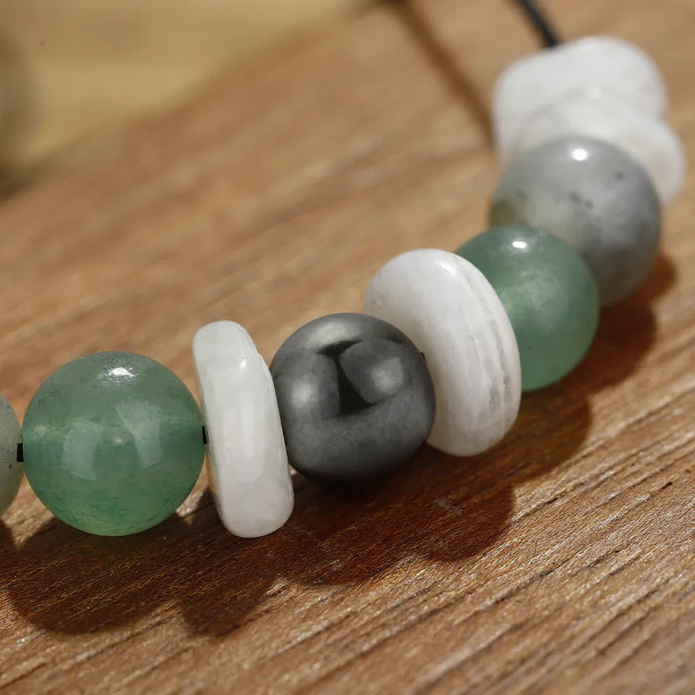 Geometric stone bead bracelet for women in colour 3906 on a wrist.