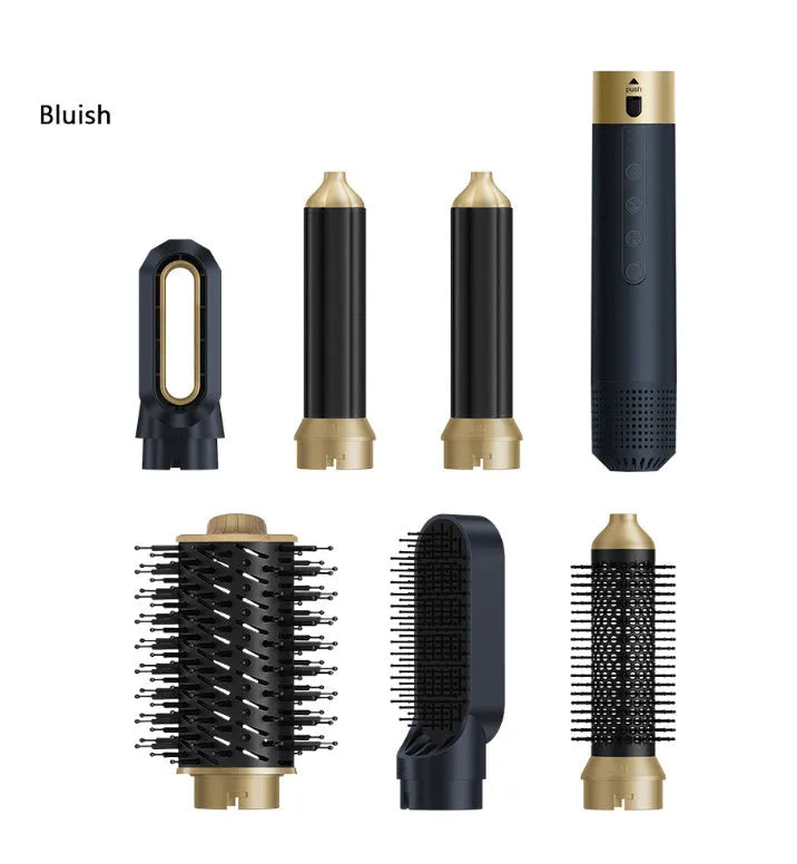 6 in 1 multifunctional hot air styling comb with leather case for curling and straightening hair