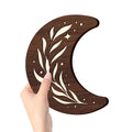 Bohemian style three-dimensional wooden leaf crescent pendant lamp with basswood construction