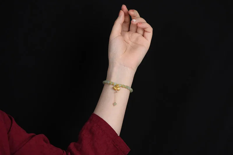 Natural Hetian Jade bracelet with lotus design and sunny water patterns