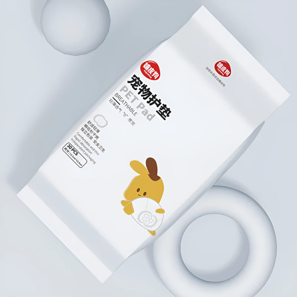 Pack of 30 disposable pet protection pads made from non-woven fabric for dog physical pants, on white background