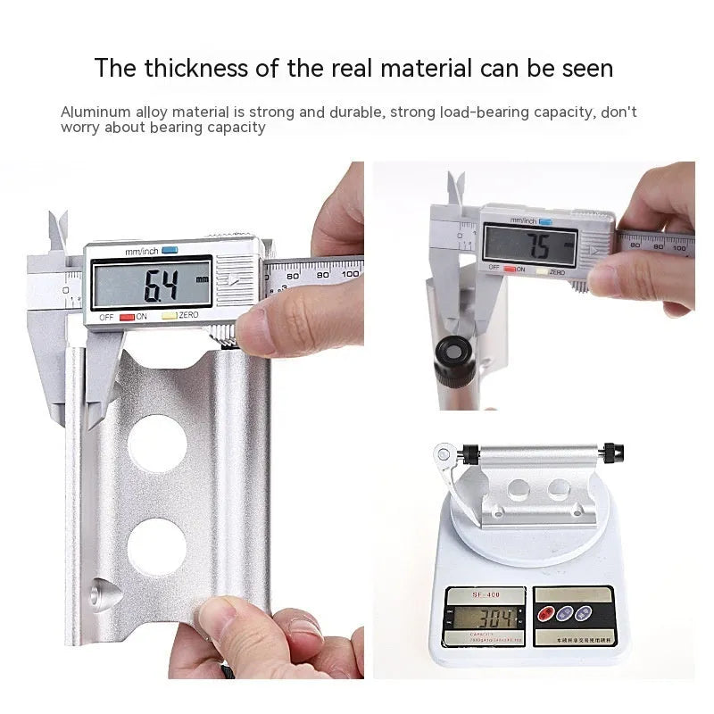 Silver metal bicycle quick release fixing clip for front fork and frame accessory mounting
