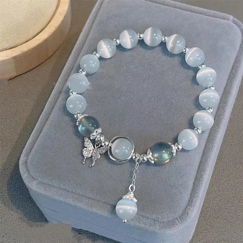 Chinese style glass bracelet with bamboo joint design elements in multiple colour options