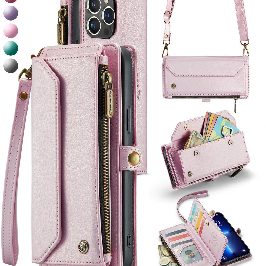 Red TPU wallet phone case for Samsung Galaxy S25 Ultra with card insertion slot
