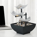 JR001 colour alloy desktop water fountain with modern minimalist design and flowing water ornament