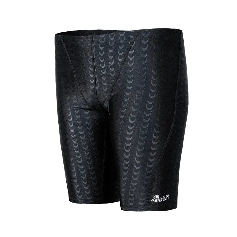Men's solid colour polyester swimming trunks for swimming and beach activities