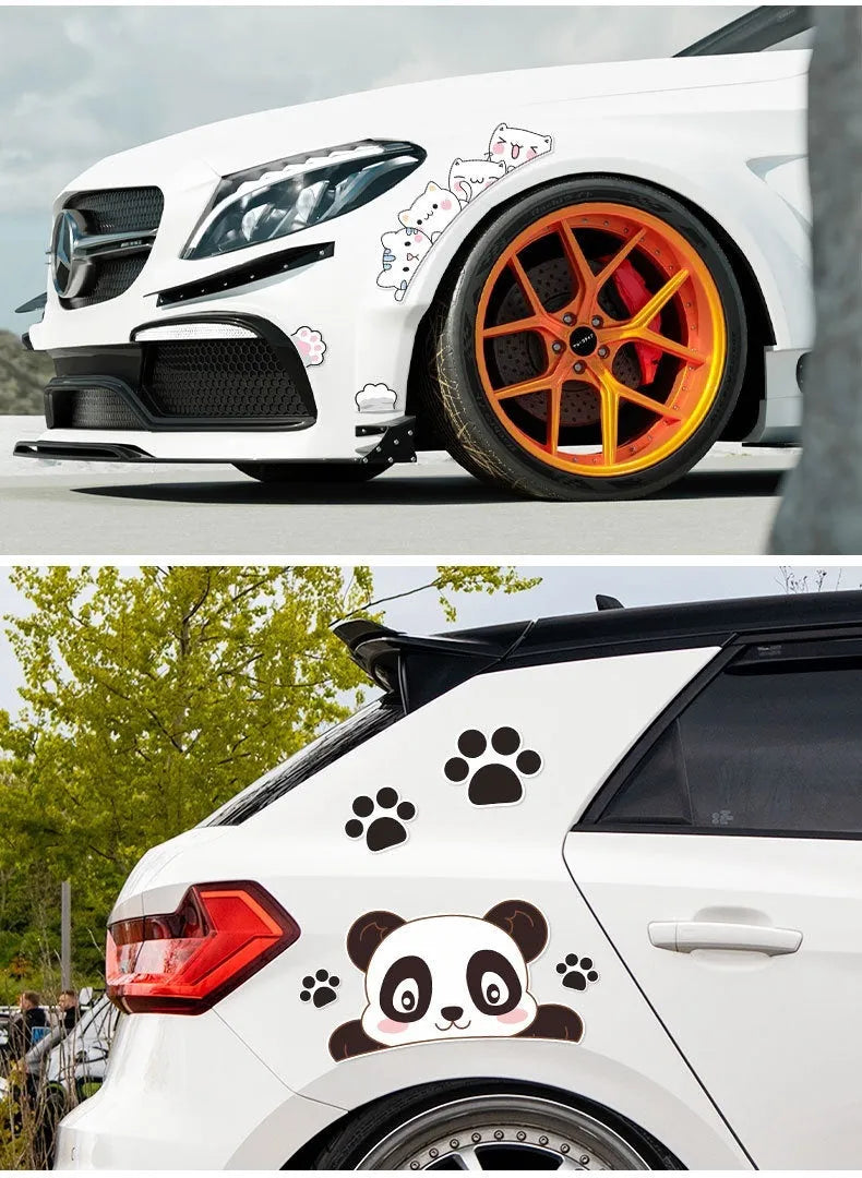 Car front bumper scratch blocking sticker with cartoon anime pattern in four colour options and three sizes