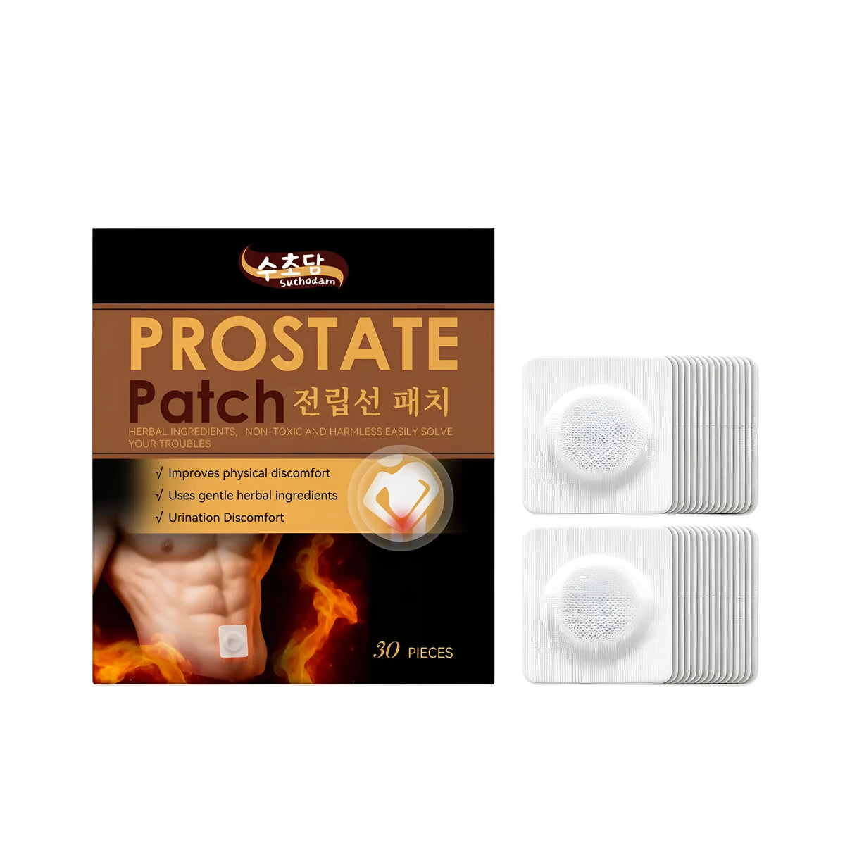 Men's soothing patch with herbal extracts and beeswax, pack of 30 pieces