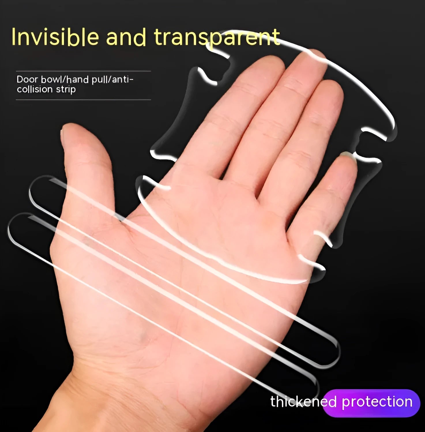 Transparent 3D car door handle bowl stickers for scratch protection