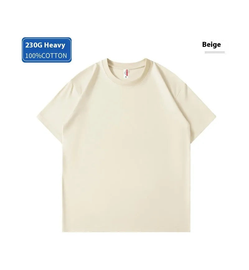 A heavy cotton loose-fit T-shirt for youth in a solid colour, shown in short sleeve pullover style.
