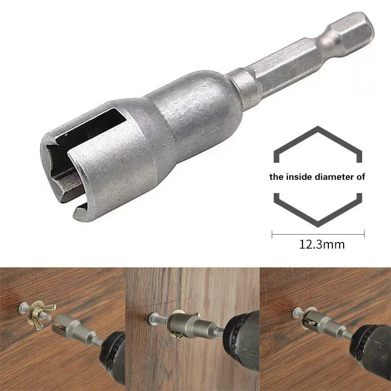 Tool steel socket wrench nut socket slotted sleeve natural colour 41g for electric screwdriver