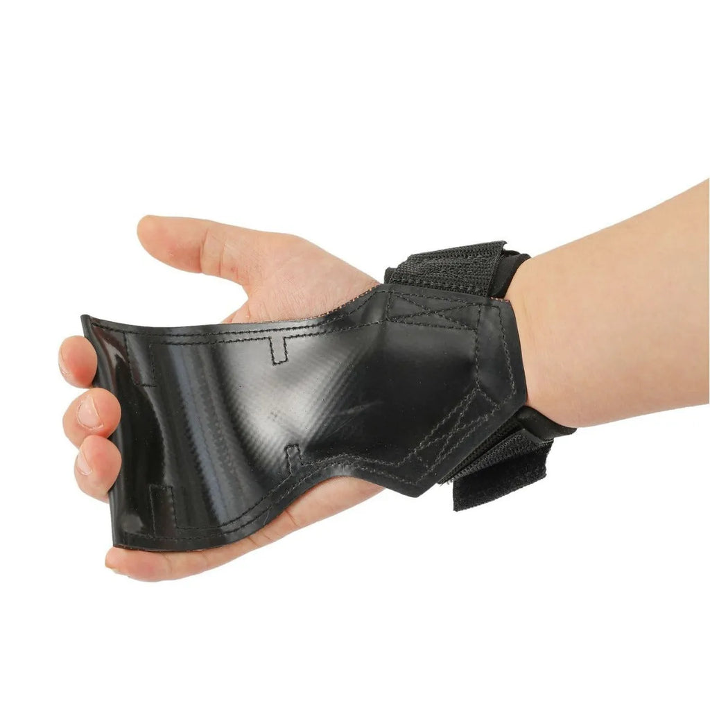 Black rubber non-slip booster hose belt for weightlifting and rock climbing grip aid.
