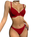 Women's lace fashion underwear suit showing bra and panty set in various colour options