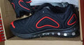 Men's black air cushion casual sneakers with lace-up front and thick sole