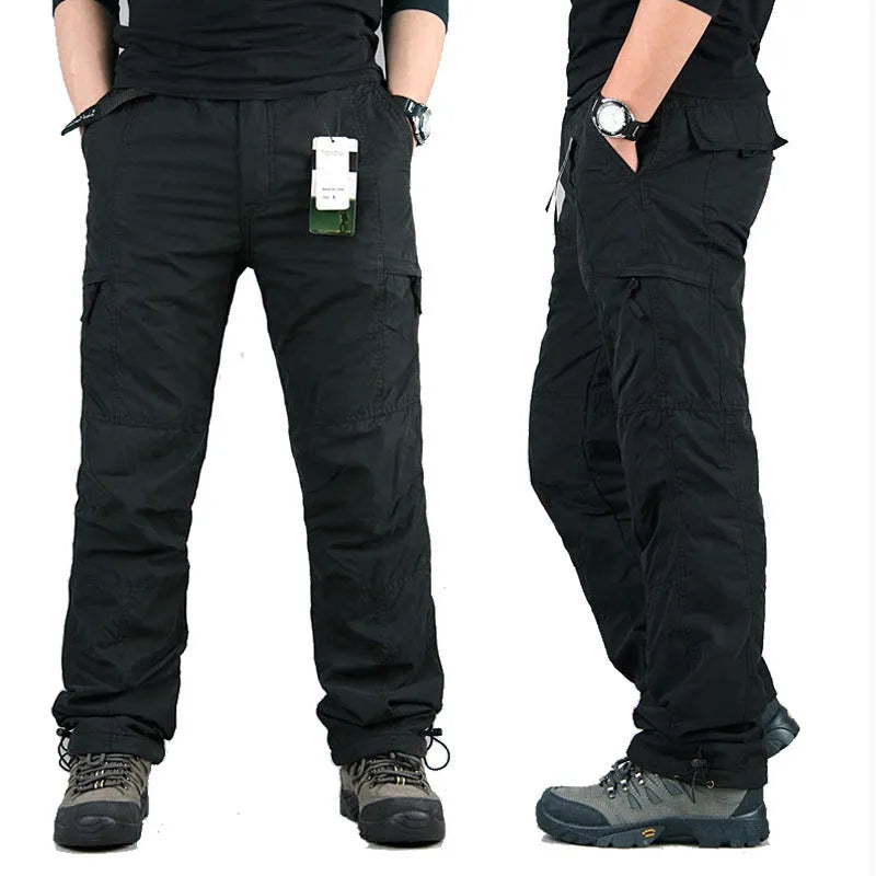 Men's thick velvet cotton overalls with wool lining in army green colour.