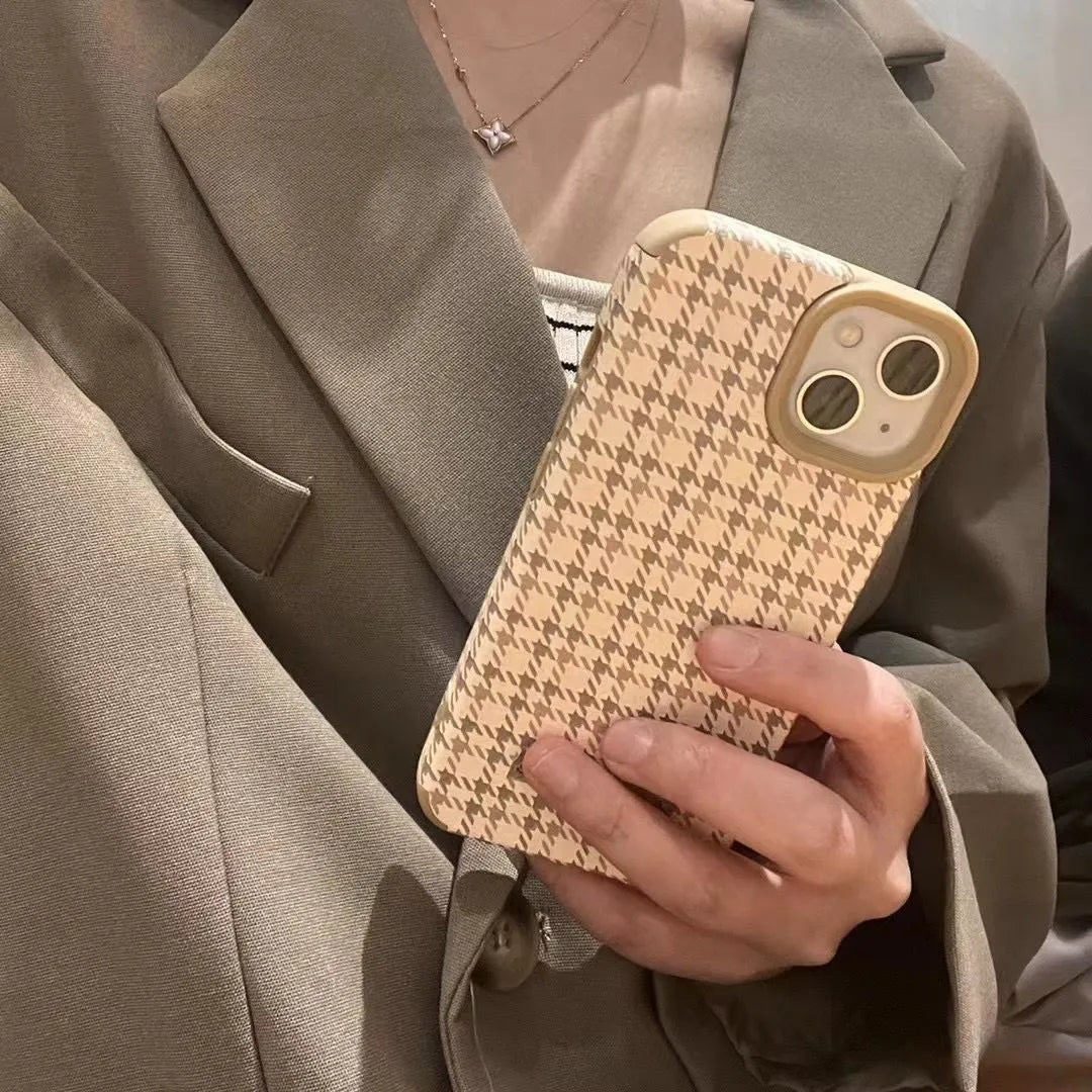 Curry Qianniao TPU Rear Cover Phone Case for iPhone 14 13 12 11 Pro Max XR XS Max - Cartoon Curry Thousand Birds and Checker Pattern Options Case Protective Back Cover