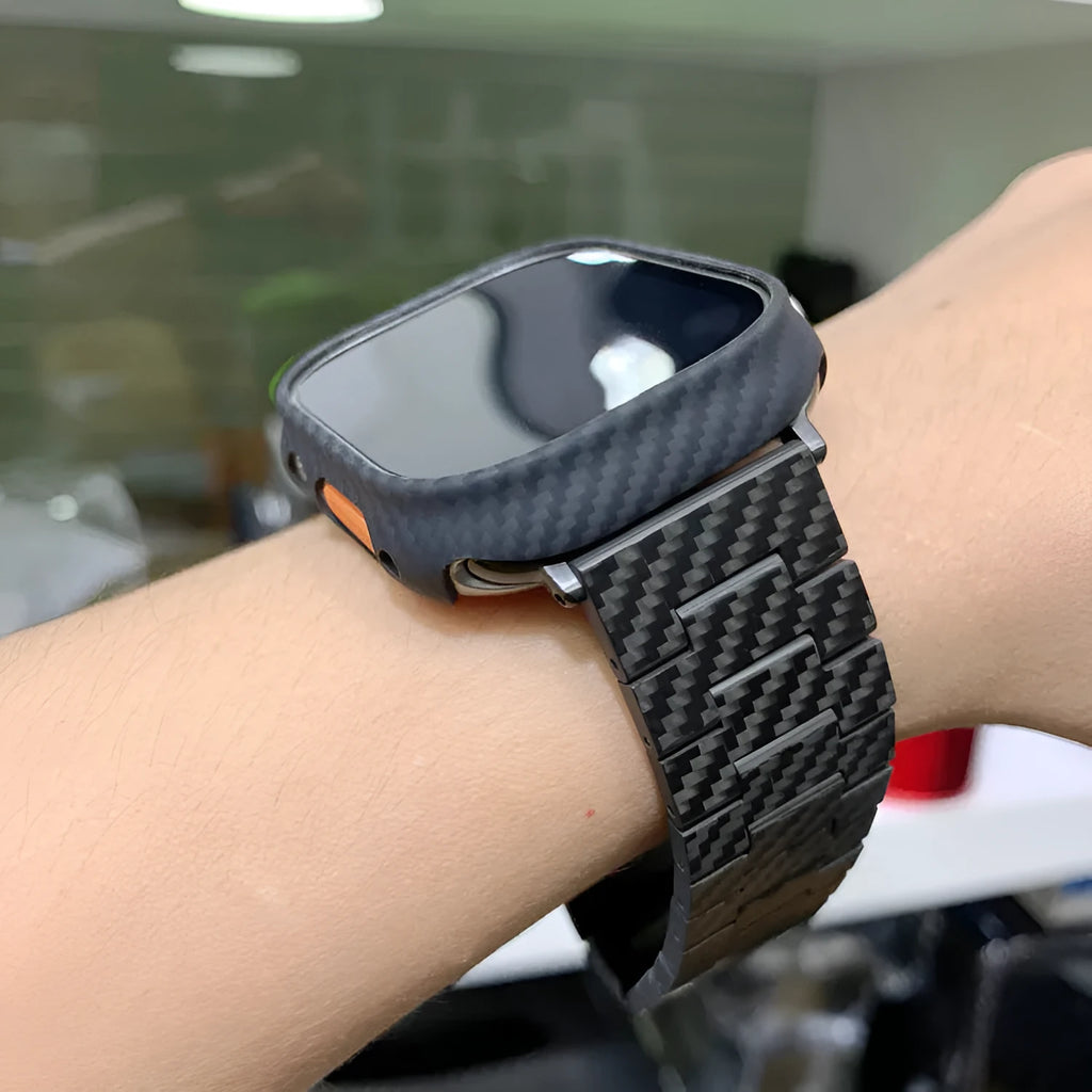 Carbon fiber aramid fiber hand watch case in bright black finish for 40mm to Watch 49mm watch sizes