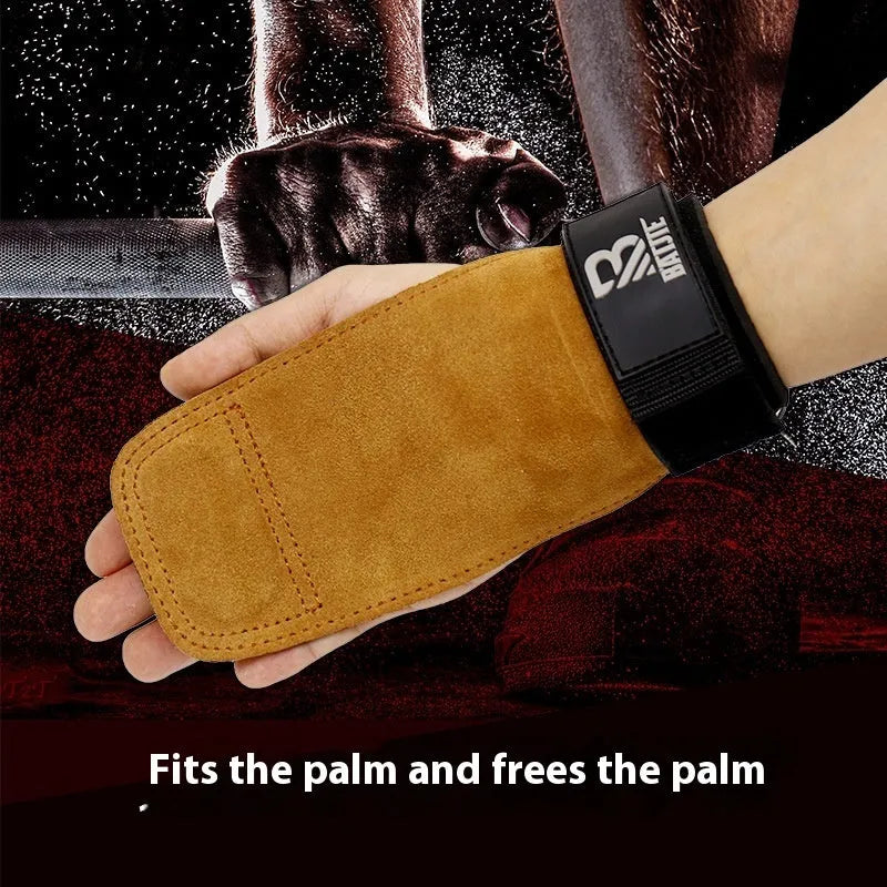 Brown fitness wrist protector bands for pull-up and bar workout wrist support
