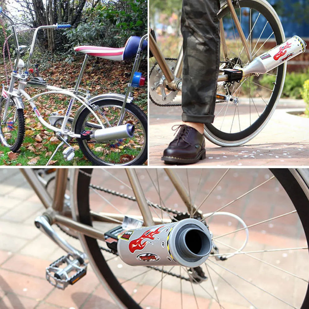 Motorcycle engine sound effect loudspeaker for bicycle bike, PE tube, 39cm packed size, with sound cards and bracket