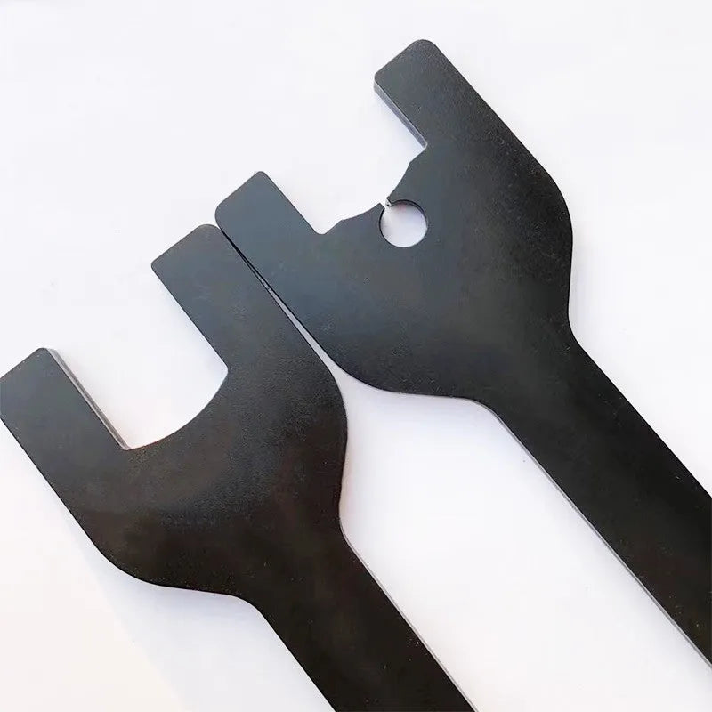 Land Rover fan spanner set with 36mm and holed 40mm alloy steel wrenches.