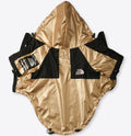 Gold polyester windproof rainproof dog raincoat shell jacket for large dogs