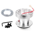 Black anodised aluminium steering wheel base connector for Honda Civic EK EG, CNC machined hub adapter with mounting holes