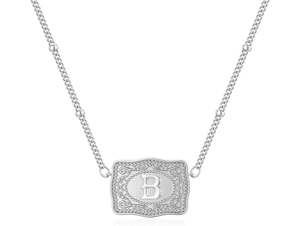 Personalised initial letter necklace with electroplated copper pendant on chain