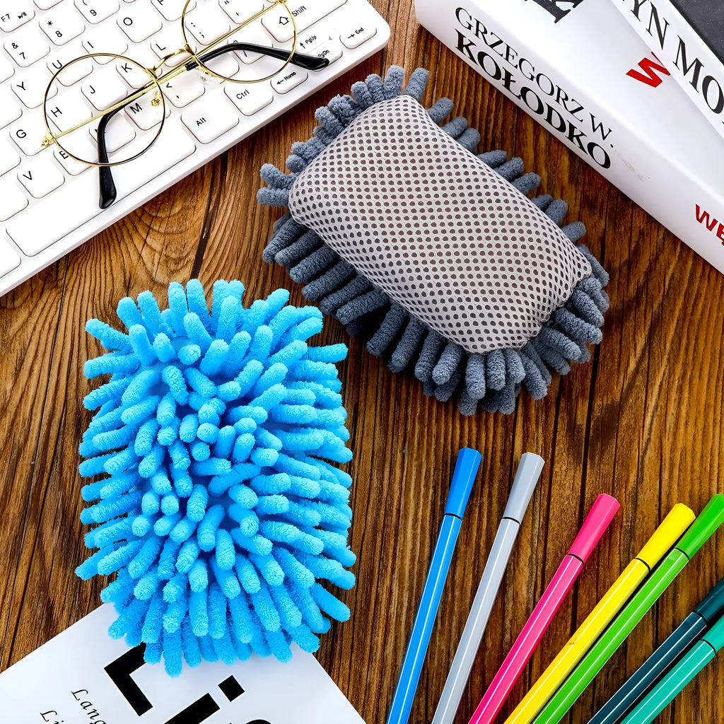 Chenille strong magnetic blackboard eraser in gray with whiteboard and chalk for cleaning