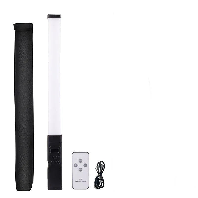 Handheld dual colour temperature LED photography light stick with adjustable brightness and RGB effects