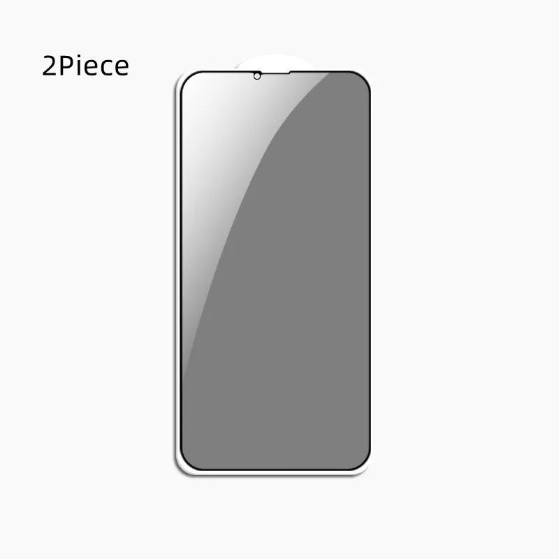 Black bare mold privacy tempered glass screen protector for iPhone models 13 14 15 series