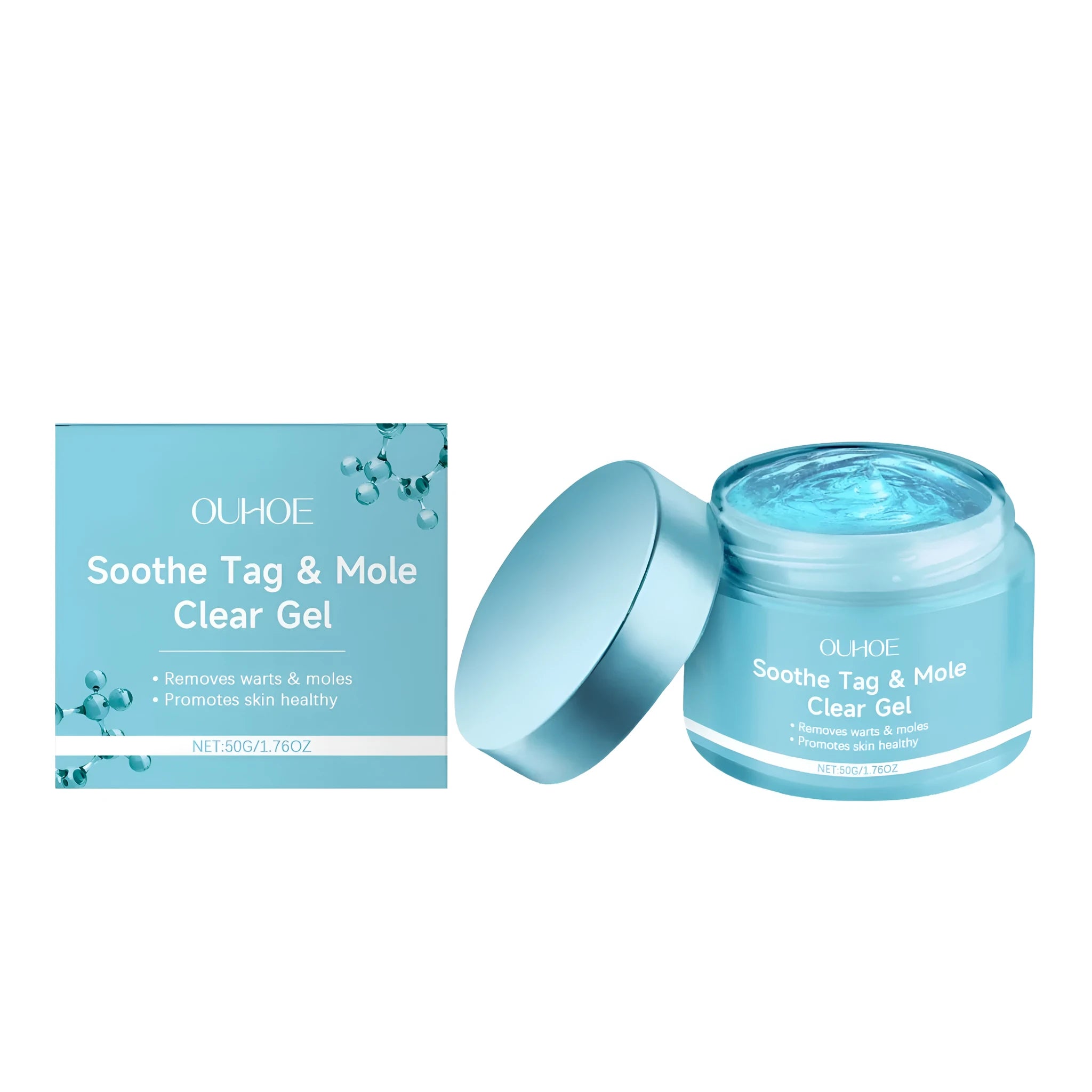 50g tube of wart and mole removal gel with Centella asiatica and Eucommia ulmoides extracts.