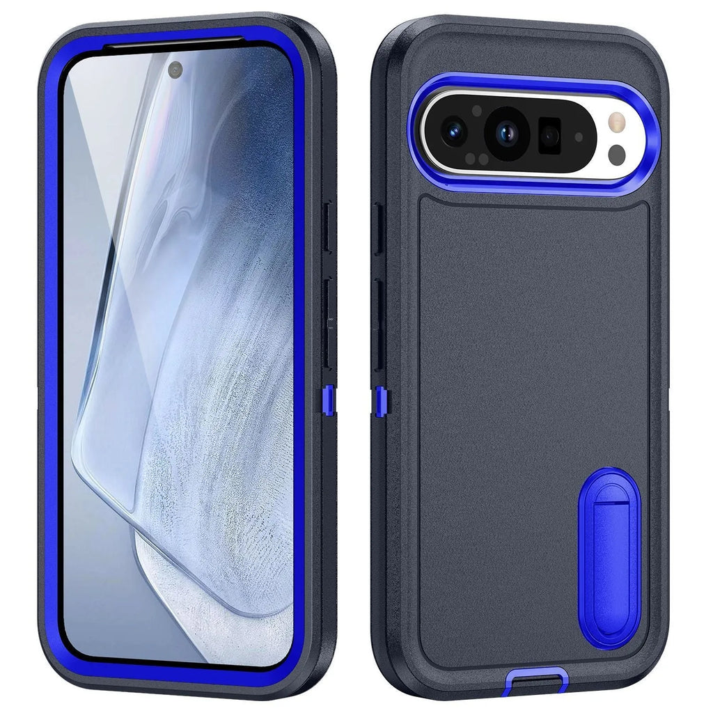 Wei Sanfang protective phone case with bracket for Google Pixel9 in black and orange finish